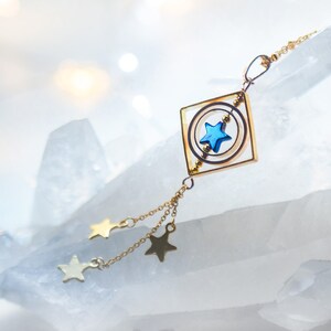 Celestial Spinner Necklace, Galaxy Shooting Star Pendant, Solar System Astronomy Fidget Jewelry Gift Women