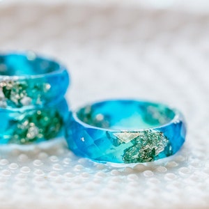 Blue Ocean Resin Ring,cute Rings for Women,unique Ring,best Friend