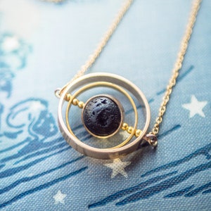 Asteroid necklace, Saturn necklace, Space jewelry, Celestial inspired, Galaxy necklace, science jewelry, space necklace, Spinner Necklace image 2