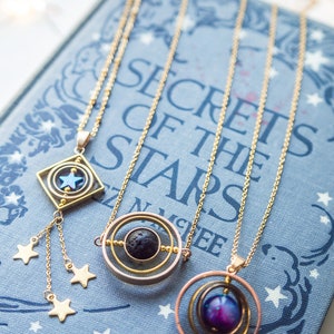 Asteroid necklace, Saturn necklace, Space jewelry, Celestial inspired, Galaxy necklace, science jewelry, space necklace, Spinner Necklace image 7
