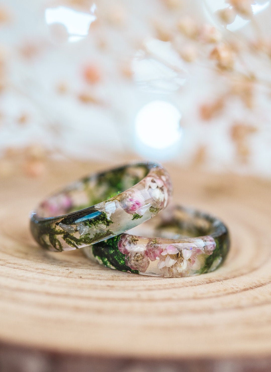 Floral resin ring discount