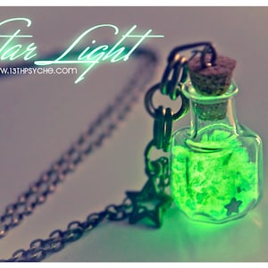 Glow in the dark vial necklace, Glow Bottle Necklace, glowing pendant, Cute necklace, original gift for women, glow jewelry, christmas gift