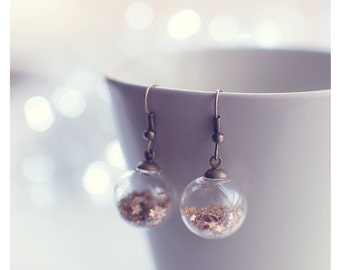 Tiny Star earrings, Glass sphere earrings, unique earrings, personalized gifts for women,statement earrings,handmade earrings,ball earrings