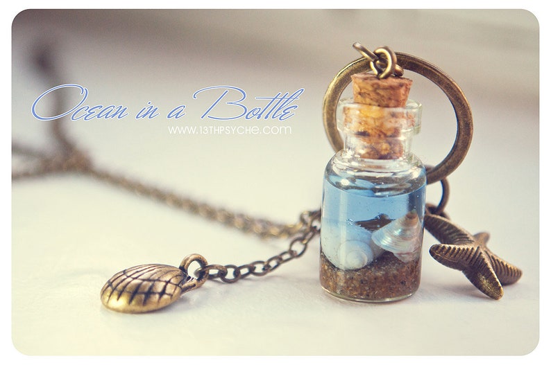 unique gifts for women,ocean inspired jewelry mermaid necklace nautical jewelry ocean necklace Ocean in a Bottle necklace,shell necklace
