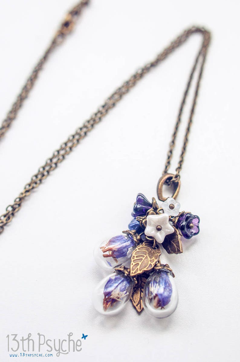 Terrarium necklace, best friend gifts for women, nature jewelry,Real flower jewelry,Terrarium jewelry,dried flower jewelry,Botanical Jewelry image 4