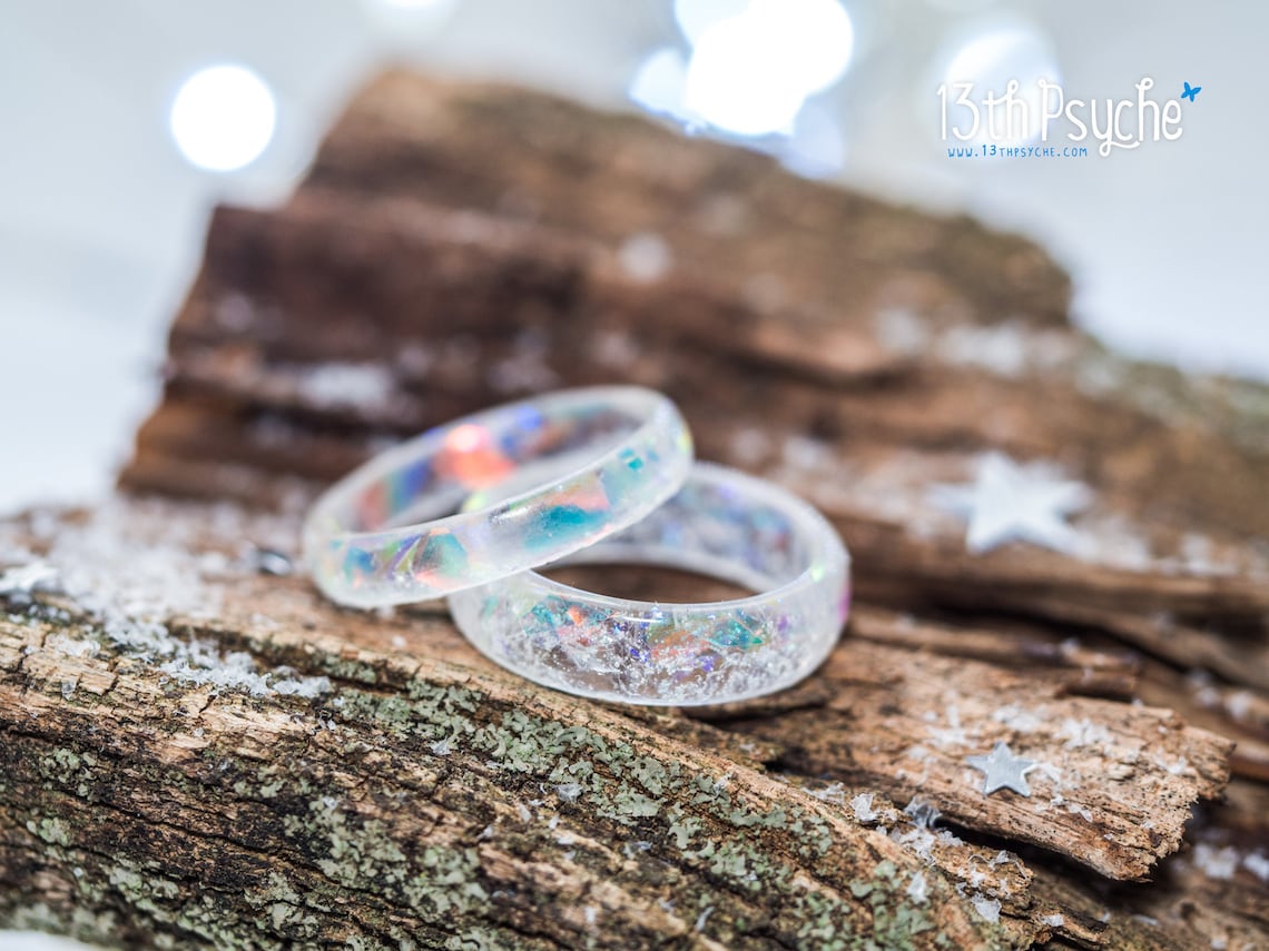 Snow ring resin rings for women cute rings christmas ring Etsy