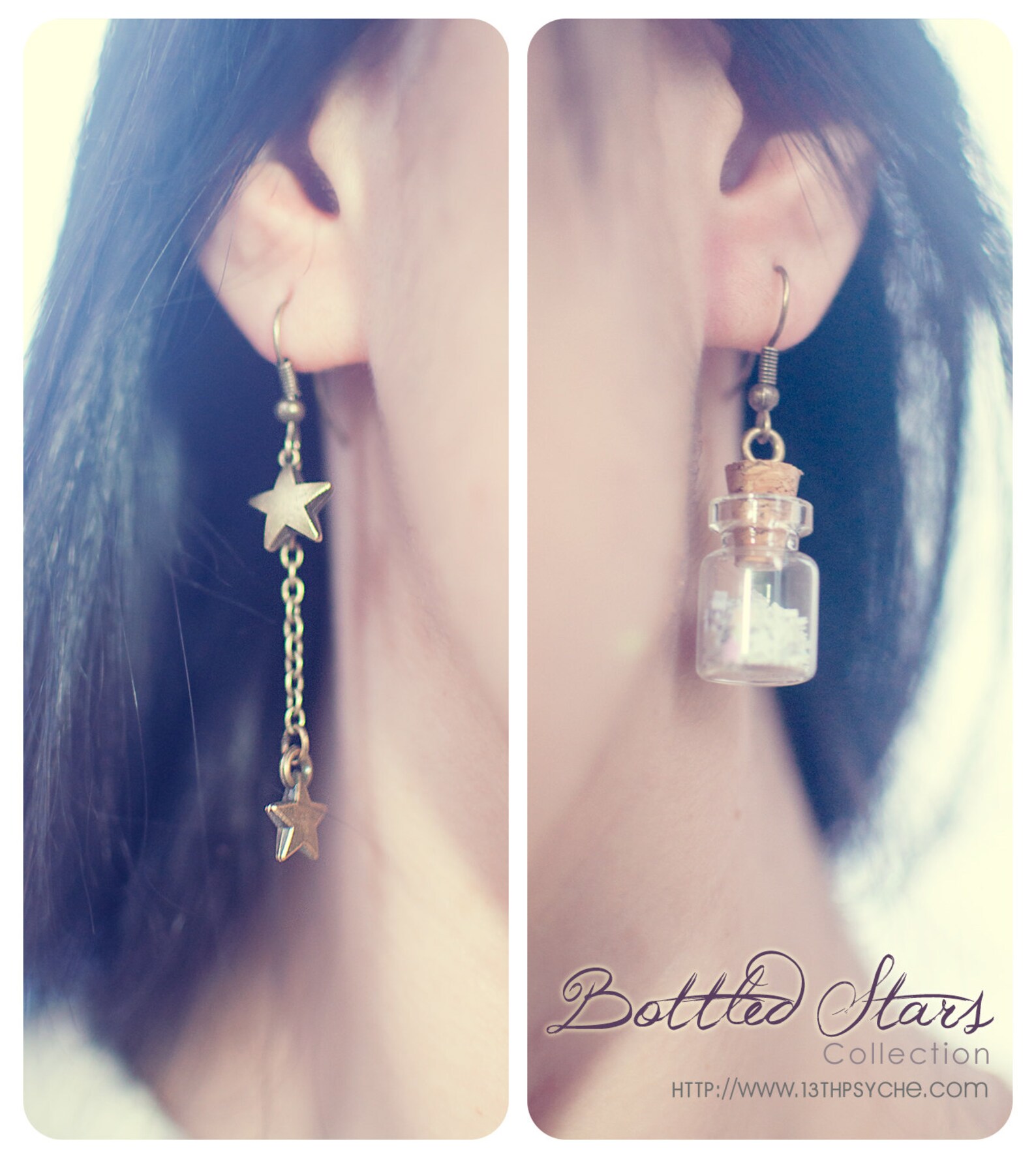 Glass Bottle Earrings. CUSTOM COLOUR. Glass Vial Earrings. Etsy