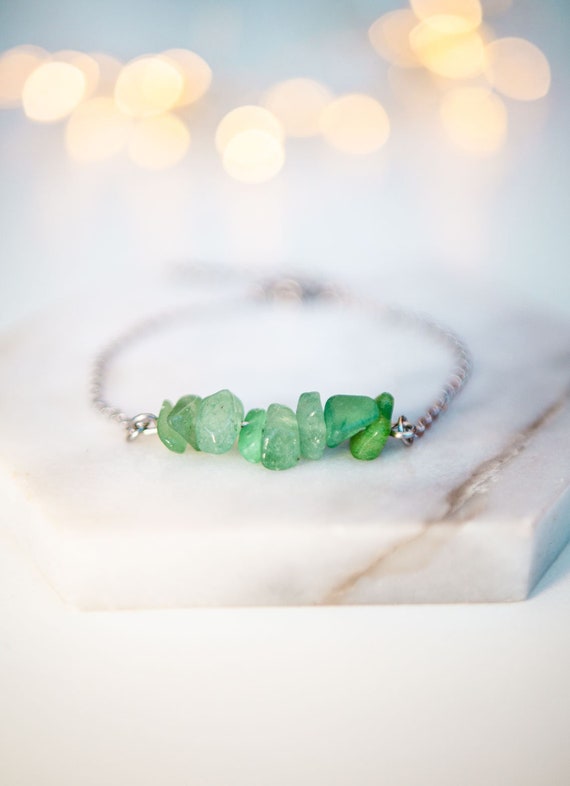 Green Aventurine Bracelet Gemstone Bracelets for Women Raw Stone