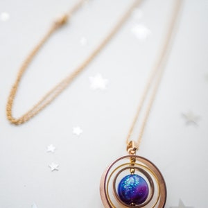 Space necklace galaxy necklace planet necklace spinner image 5