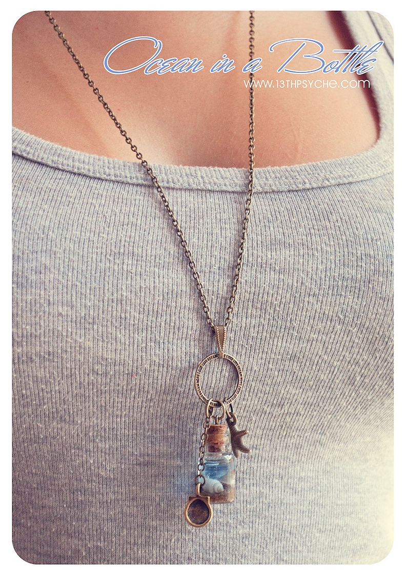 unique gifts for women,ocean inspired jewelry mermaid necklace nautical jewelry ocean necklace Ocean in a Bottle necklace,shell necklace
