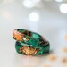 Green resin ring with rose gold flakes, unique jewelry for women, Resin Jewelry, mens ring, thumb ring for men, cute promise ring for her