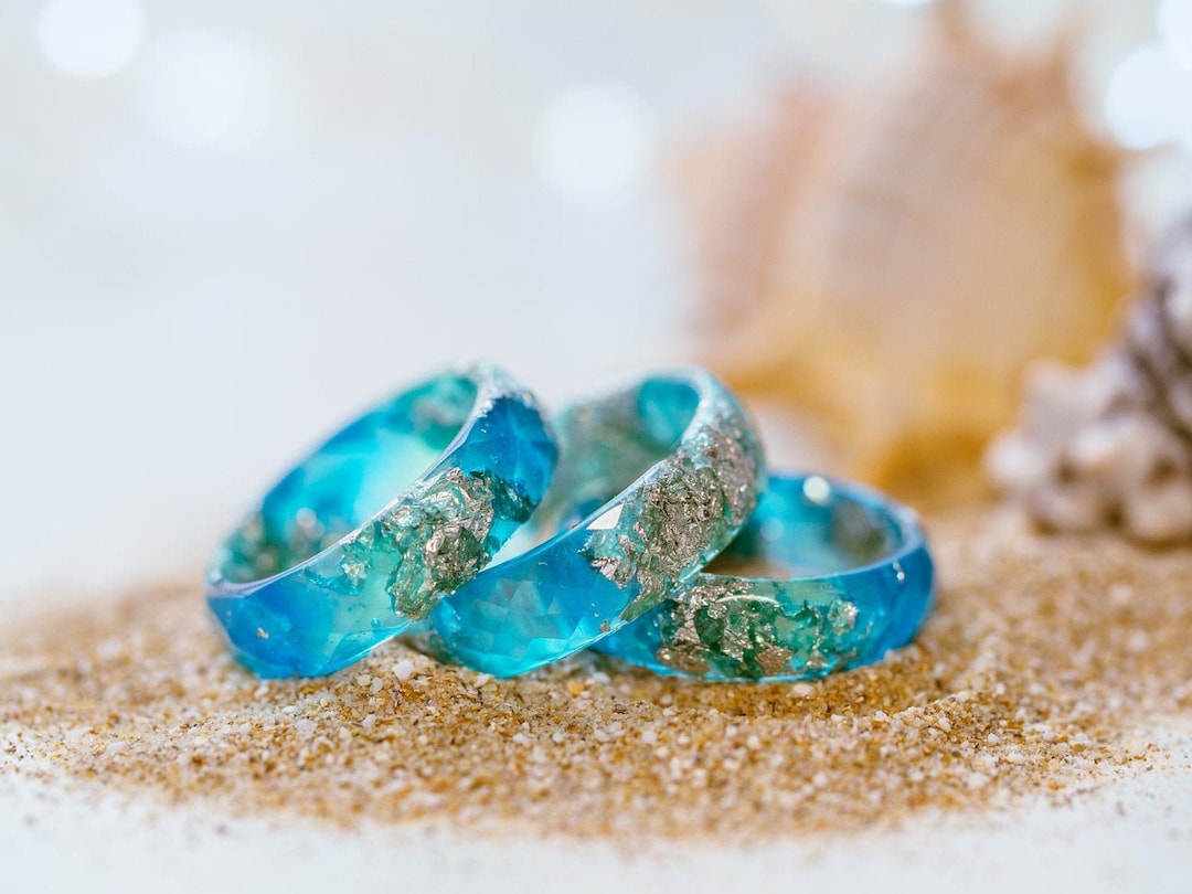 Blue Ocean Resin Ring,cute Rings for Women,unique Ring,best Friend