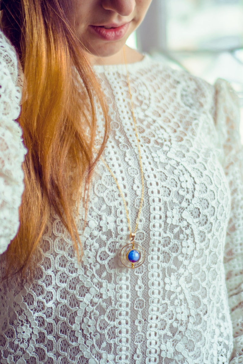 Space necklace galaxy necklace planet necklace spinner image 9
