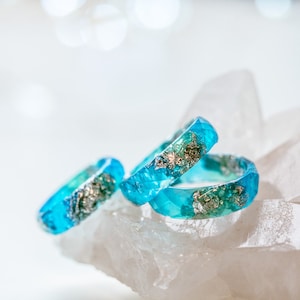 Blue Ocean Resin Ring,cute Rings for Women,unique Ring,best Friend