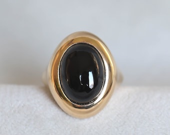 Fun Bold Gold & Black Resin Ring, size 7.25