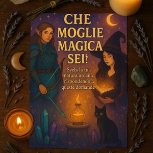 Quiz fantasy “Che Moglie Magica Sei?” – PDF Stampabile in stile witchy/fantasy per addio al nubilato o festa a tema