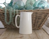 Vintage English Ironstone pitcher, English ironstone, white, farmhouse decor, Shabby Chic decor, farmhouse kitchen, flower arranging