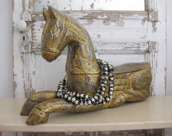 Metal Horse Head Topper Equestrian Figurine Home Decor
