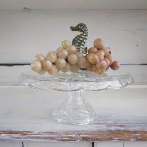 Vintage heavy glass or crystal cake plate, elegant cake stand, fancy wedding cake stand, holiday dessert bar serving decor