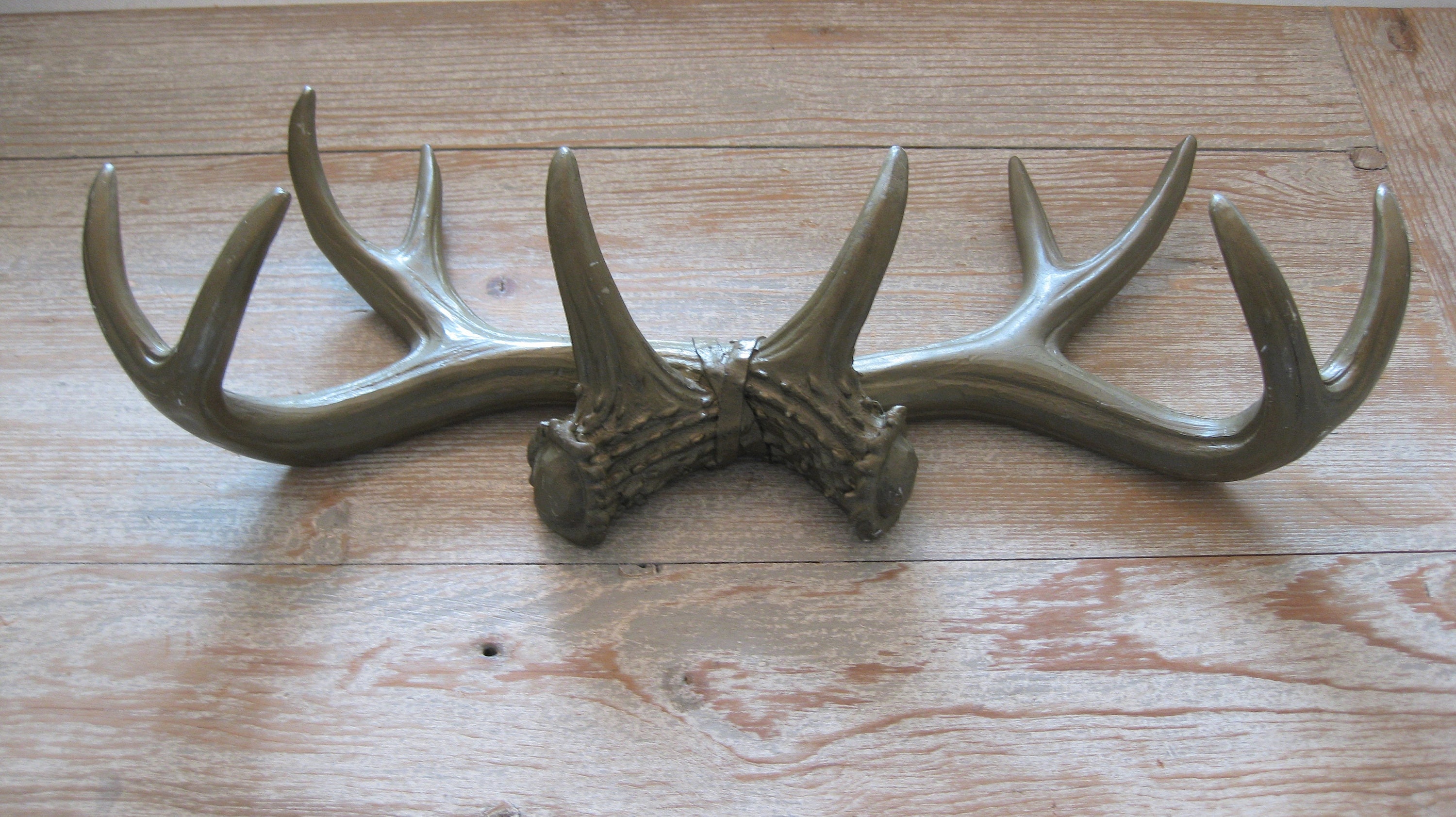 Vintage wall mount antlers buck antlers faux taxidermy Etsy
