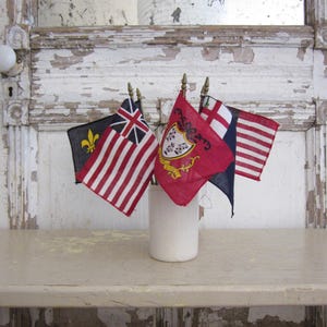 Vintage miniature flags, Flags of America, set of 5, 1970&#39;s, 4th of July, patriotic, USA, red, white and blue, 1776, miniature desk flag, #6