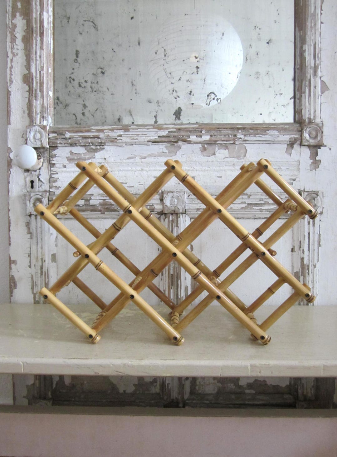 Bamboo Wine Rack, Folding Bottle Storage, Wine Bar Storage, Kitchen ...