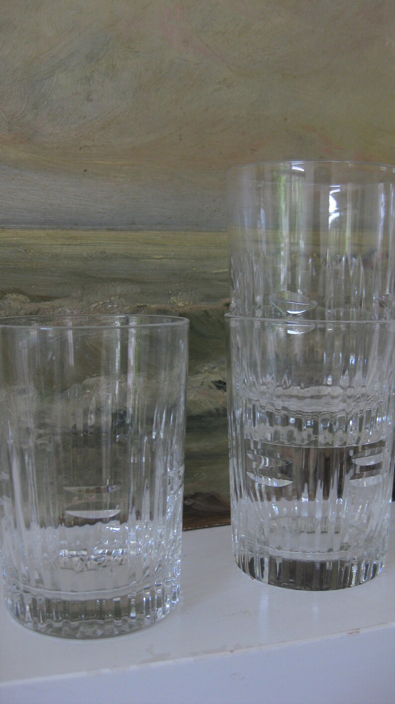 Vintage cut crystal glasses set of 5 drinking glasses juice Etsy