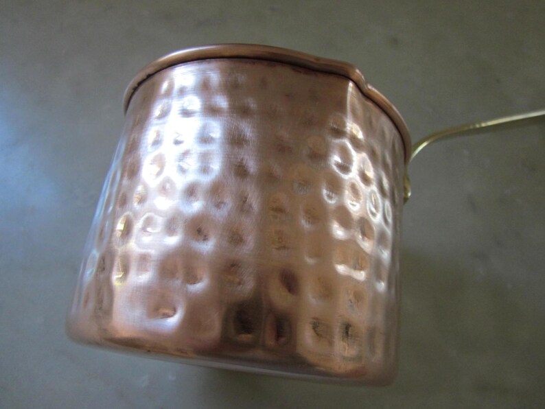 Vintage Hammered Copper/brass Sauce Pan, Butter Warmer, Farmhouse ...