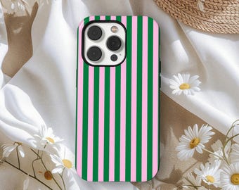 Custom Color Striped Phone Case: Retro Minimalist Aesthetic Lines  Minimalist Striped Phone Cover, iPhone 17 16 15 14 Pro Max, Samsung S25