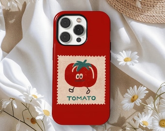Red Tomato Phone Case Funny Tomatoes Vegetable picnic cover, iPhone 17 16 15 14 13 12 11 Pro Max, Samsung S25 S24 S23