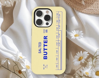 Salted Butter Stick Phone Case, Funny Design Tough Phone Cover for iPhone 17 16 15 14 13 12, Samsung S25 S24 S23 S22 S21 Ultra