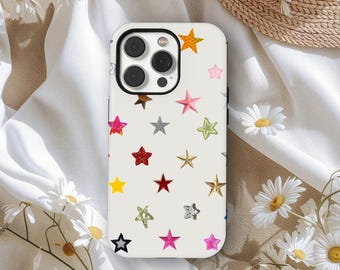 Magsafe Vintage Stars Collage Phone Case, Trendy Star Pattern, Starry Celestial Case, iPhone 17 16 15 14 13 12 11 Pro Max, Samsung S25