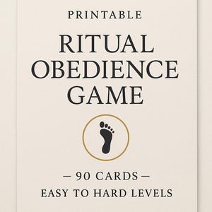 Jeu d'obéissance rituelle imprimable - Cartes de jeu de rôle centrées sur les pieds pour couples - Commandement 90, action et mantra