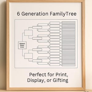 Bearbeitbare 6 Generation Stammbaum Vorlage: Druckbare Ahnentafel & Genealogie Stammbaum PDF