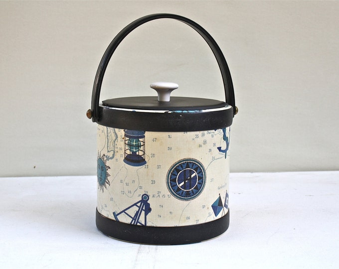 Vintage Nautical Ice Bucket 1960's Kraftware Etsy
