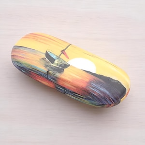 Sail Boat Colour Glasses Case, Hard Glasses Case, Reading Glasses case, Spectacles Case, Glasses Holder, Sunglasses Case, Gift For Her