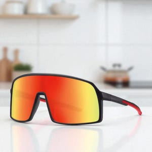 Polarised Red & Orange Mirrored Unique Sports Ski Sunglasses | UV400 Protection for Both Men and Woman | Gift Idea for Outdoor Eyewear