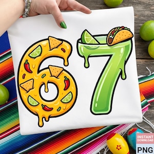 Seis Siete 6 7 Cinco de Mayo PNG, Camiseta divertida con meme de nachos, margaritas y tacos para sublimación, Camiseta para fiesta, Regalo con humor sobre comida, Descarga instantánea