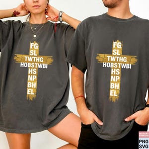 Bibel Akronym Goldkreuz SVG PNG, christliche Paare Shirt Design, Schrift Buchstaben Glaube T-Shirt, beunruhigtes Kreuz, Instant Download