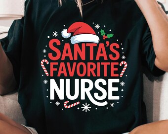 Santa's Favorite Nurse SVG PNG: Funny Christmas Design (Digital Download)