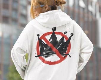 Sin corona real, gráfico de protesta, arte antimonárquico, descarga digital SVG PNG