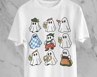 Paquete SVG PNG de fantasmas del Oktoberfest, imágenes prediseñadas de Halloween bávaro