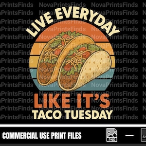 Funny Retro Taco Tuesday SVG: Mexican Food Lover Design (Digital Download