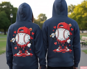 Baseball Valentine SVG PNG, Cute Baseball Love Design, Sports Valentine Shirt, Kids Women Men, Sublimation Cricut