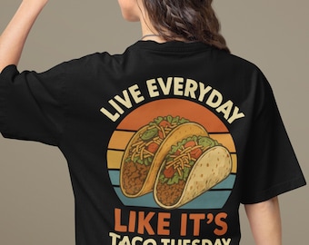 Divertido diseño retro para el Martes de Tacos (SVG y PNG), ideal para amantes de la comida mexicana (descarga digital).