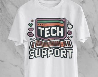 Retro Pixel Tech Support Design: Geeky IT Professional SVG PNG