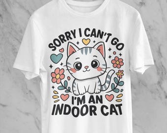 Gato engraçado de interior SVG: Clipart Kawaii para Cricut, Sublimação (arquivo PNG para download)
