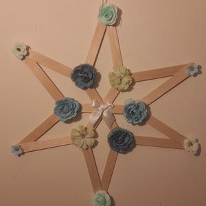 Wooden floral star