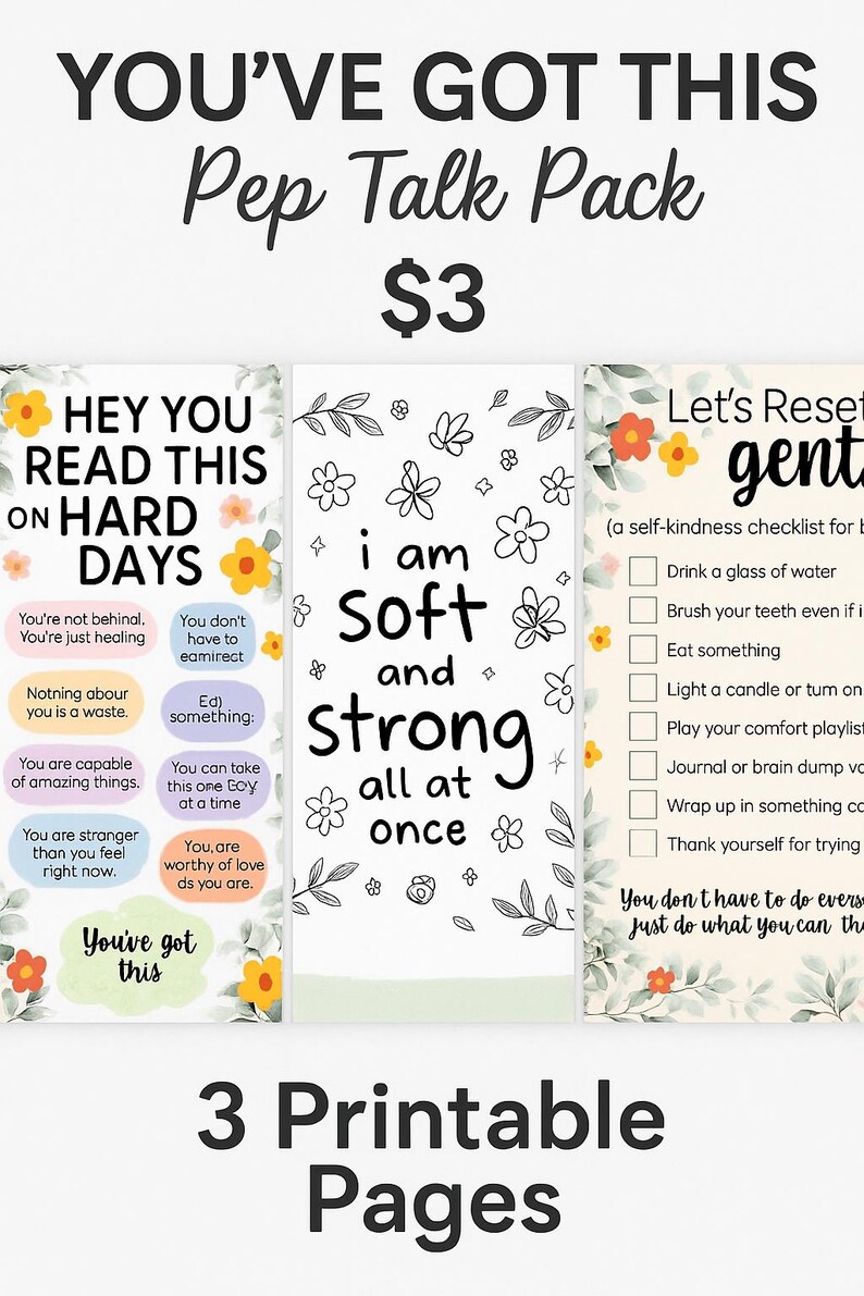 Talk Pack Pep Talk Pack: Mental Health Printable Set (digital Download) - Etsy