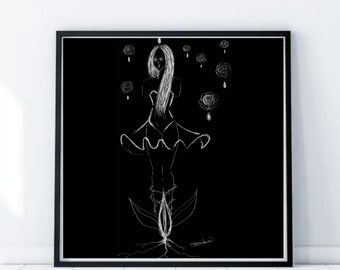 Minimalist Digital Art Print – Modern Abstract Line Drawing – Instant Download Poster for Wall Decor